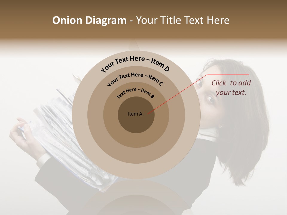 Business Woman Overloaded With Heavy Files PowerPoint Template