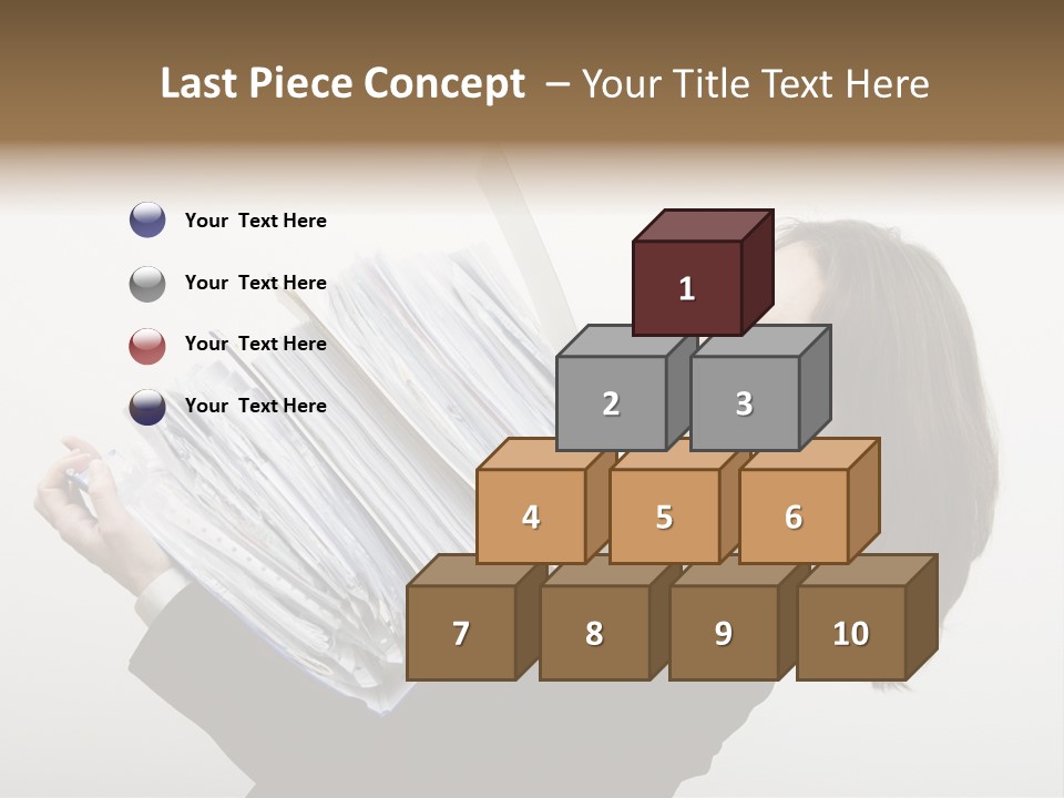 Business Woman Overloaded With Heavy Files PowerPoint Template