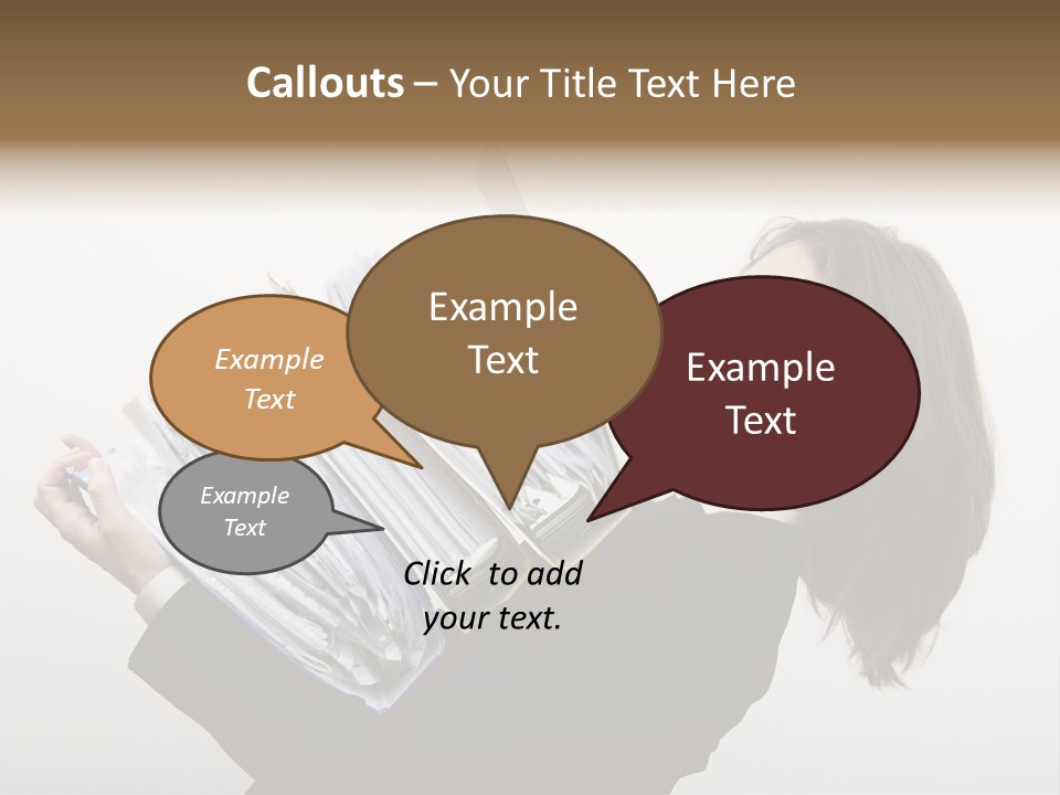 Business Woman Overloaded With Heavy Files PowerPoint Template