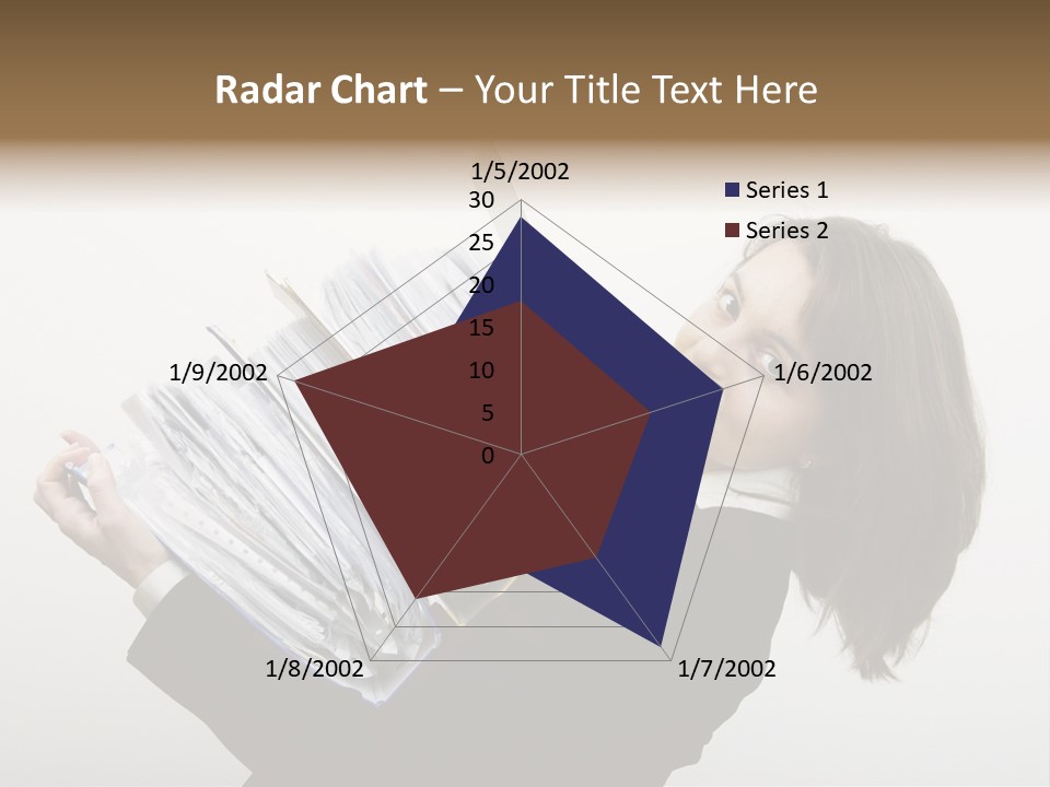 Business Woman Overloaded With Heavy Files PowerPoint Template