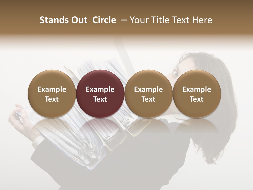 Business Woman Overloaded With Heavy Files PowerPoint Template