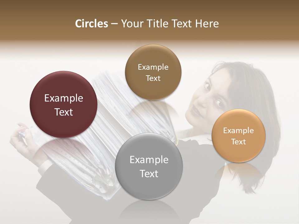 Business Woman Overloaded With Heavy Files PowerPoint Template