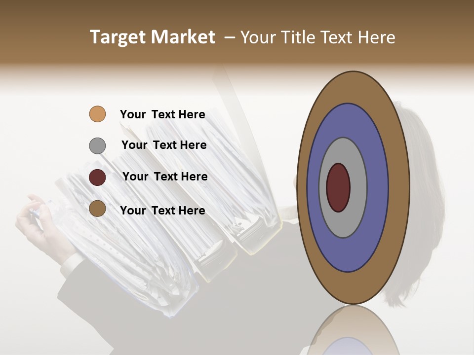 Business Woman Overloaded With Heavy Files PowerPoint Template