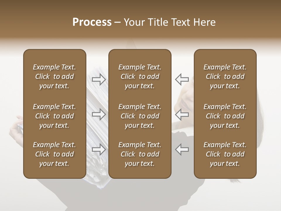 Business Woman Overloaded With Heavy Files PowerPoint Template