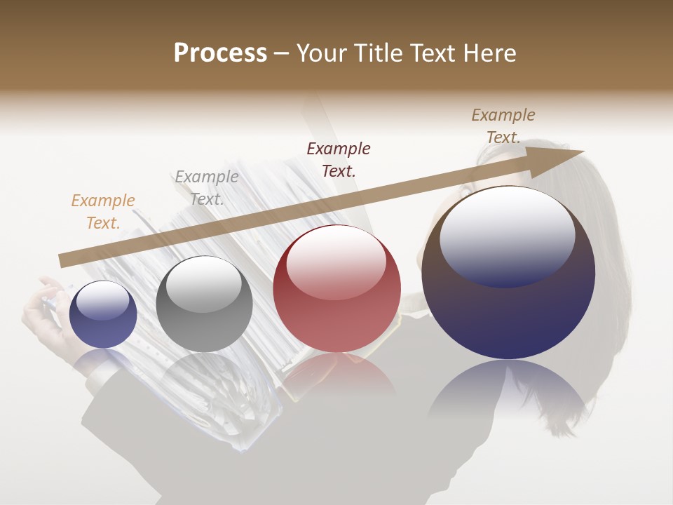 Business Woman Overloaded With Heavy Files PowerPoint Template