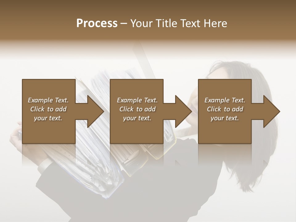 Business Woman Overloaded With Heavy Files PowerPoint Template