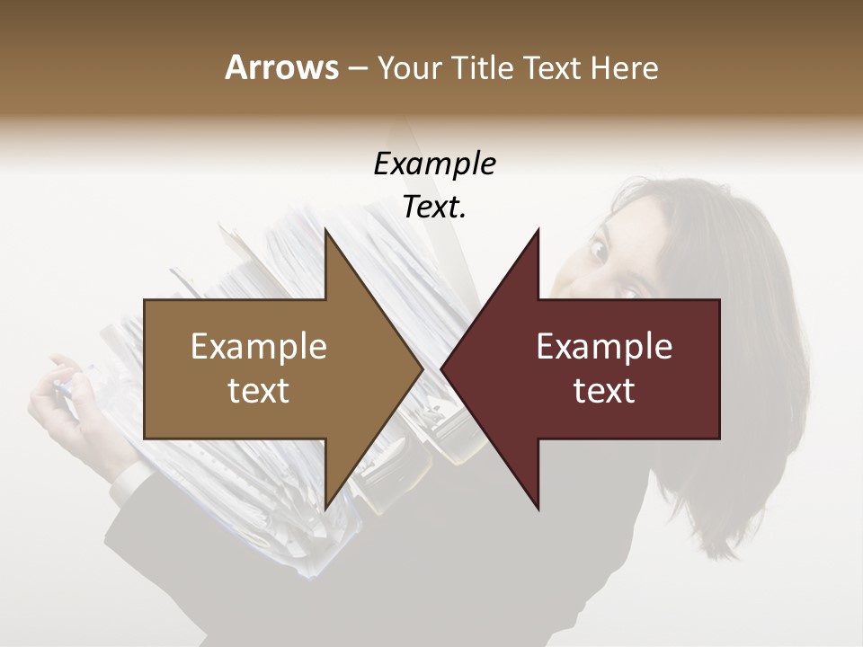 Business Woman Overloaded With Heavy Files PowerPoint Template