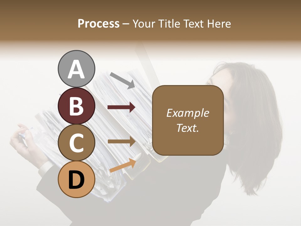 Business Woman Overloaded With Heavy Files PowerPoint Template