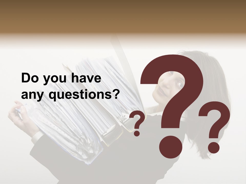 Business Woman Overloaded With Heavy Files PowerPoint Template