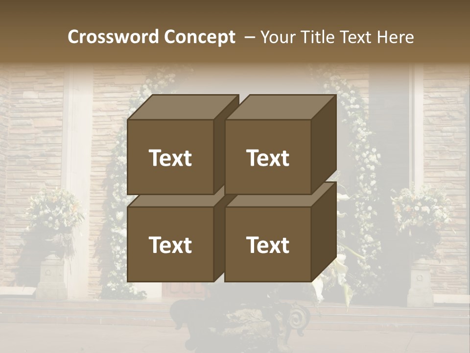 Wedding Flowers Infront Of A Church PowerPoint Template