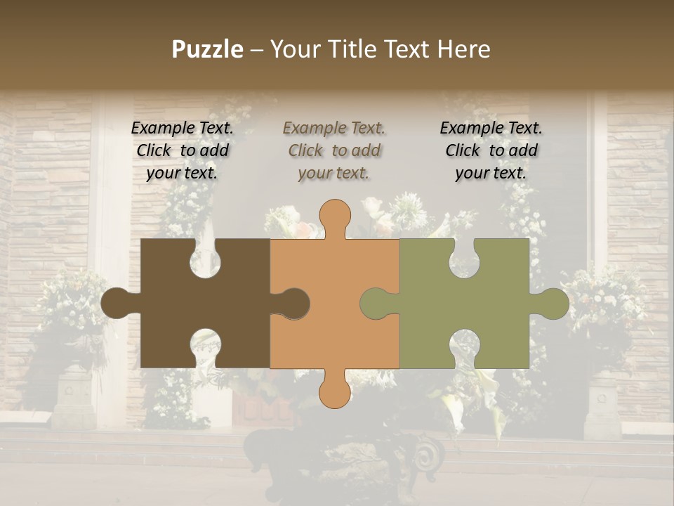 Wedding Flowers Infront Of A Church PowerPoint Template