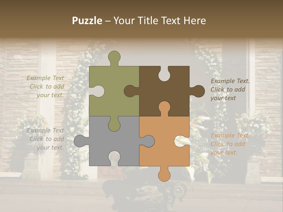 Wedding Flowers Infront Of A Church PowerPoint Template