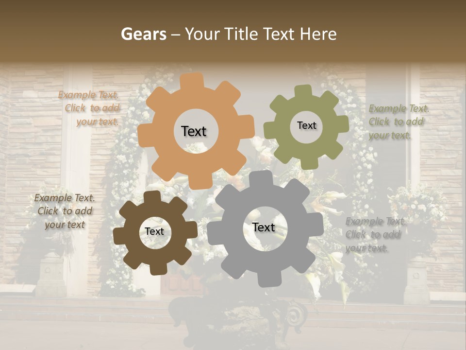 Wedding Flowers Infront Of A Church PowerPoint Template