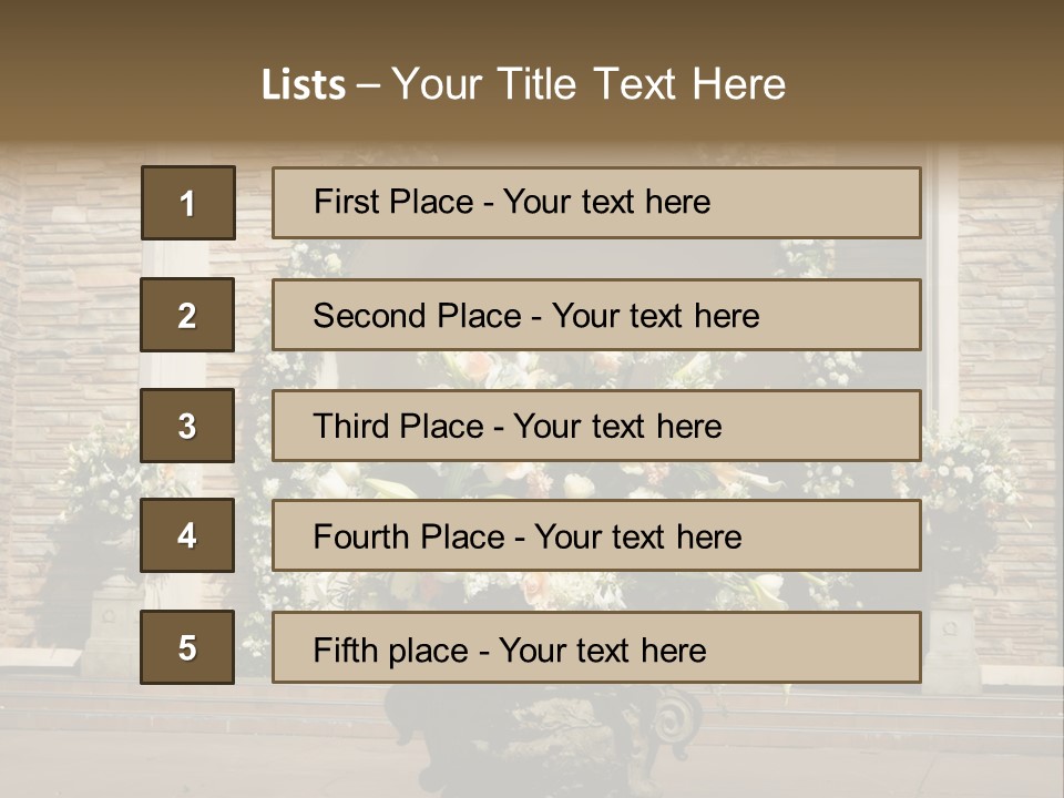 Wedding Flowers Infront Of A Church PowerPoint Template
