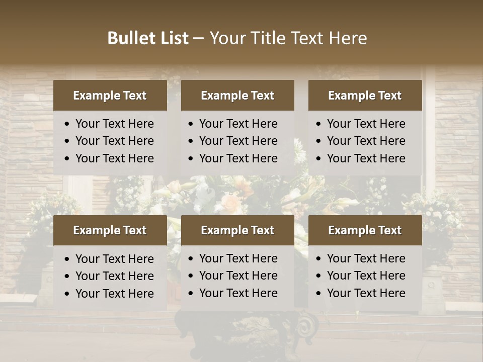 Wedding Flowers Infront Of A Church PowerPoint Template