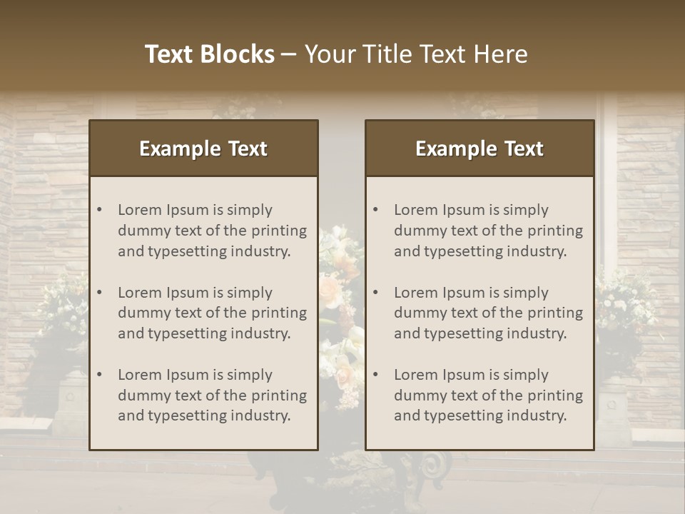 Wedding Flowers Infront Of A Church PowerPoint Template