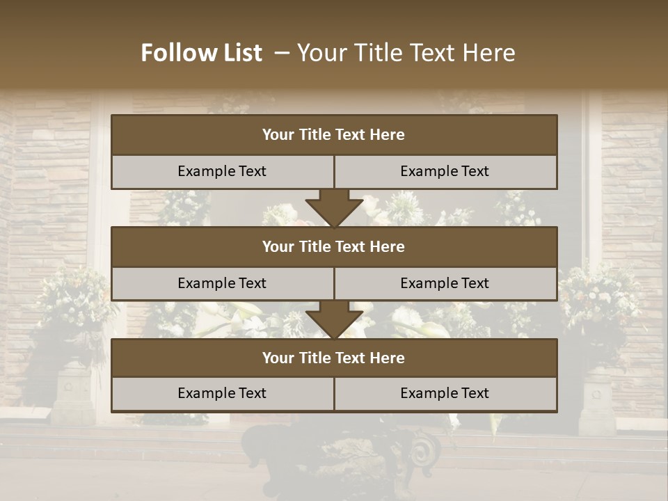 Wedding Flowers Infront Of A Church PowerPoint Template