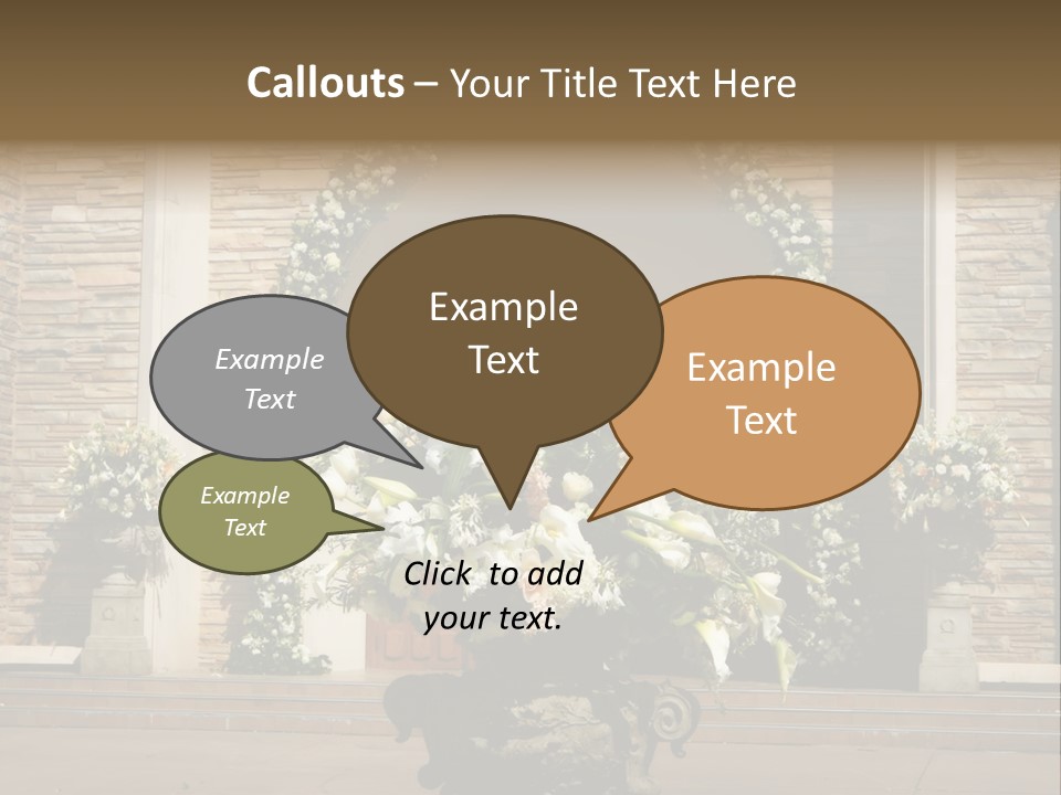 Wedding Flowers Infront Of A Church PowerPoint Template