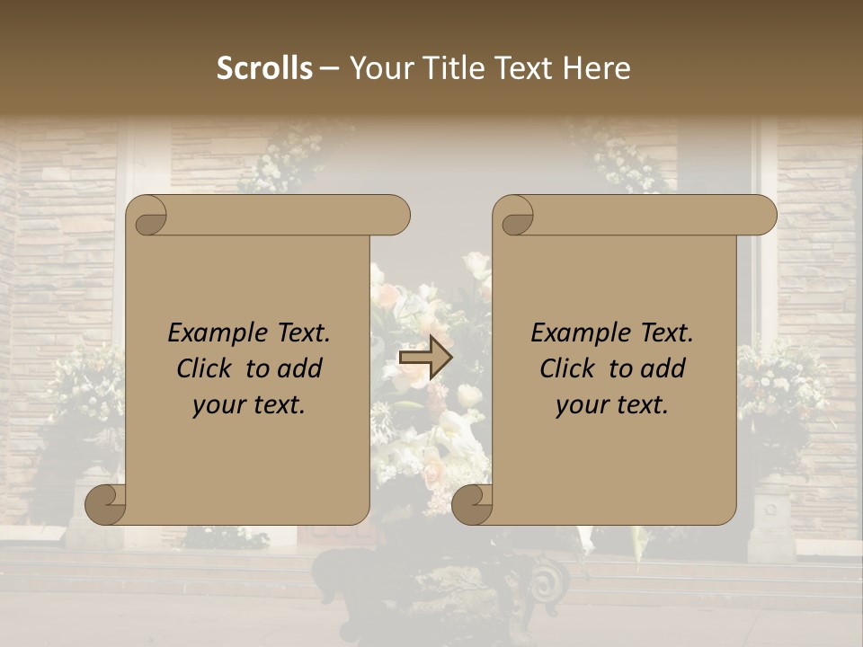 Wedding Flowers Infront Of A Church PowerPoint Template