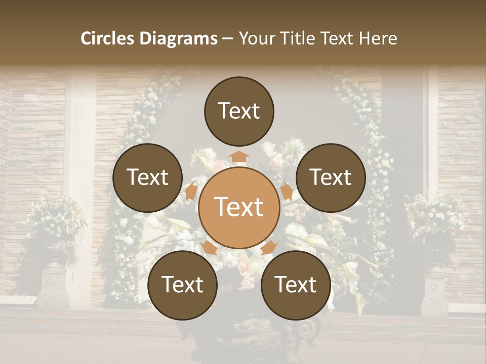 Wedding Flowers Infront Of A Church PowerPoint Template