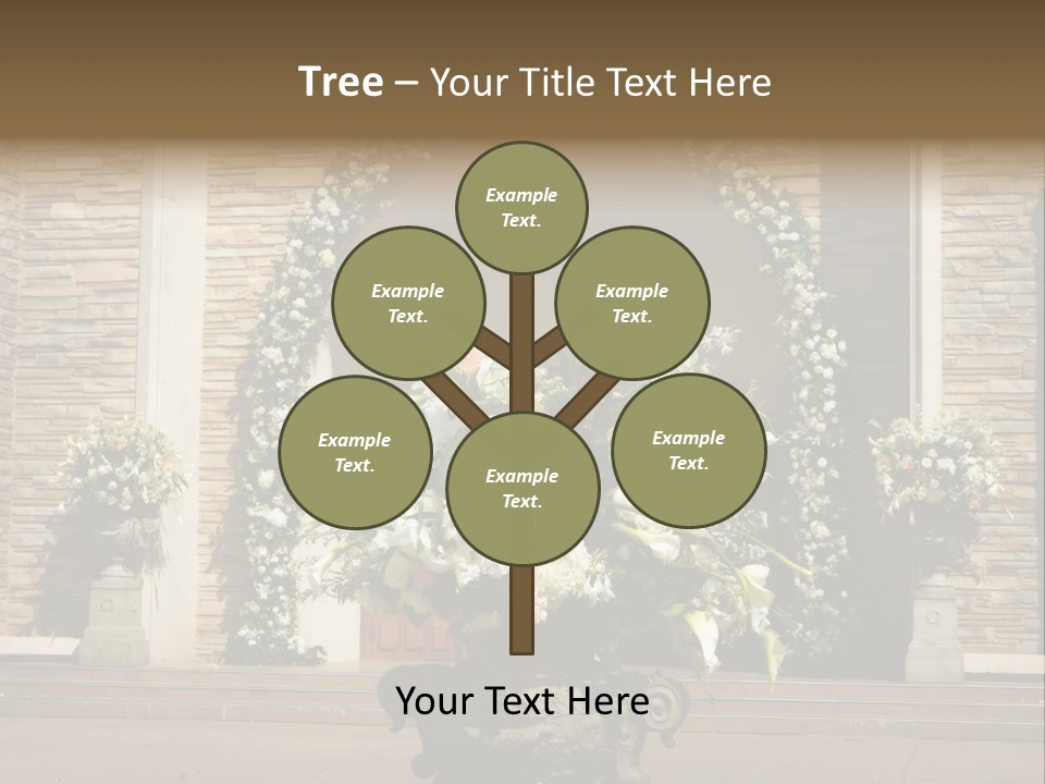 Wedding Flowers Infront Of A Church PowerPoint Template