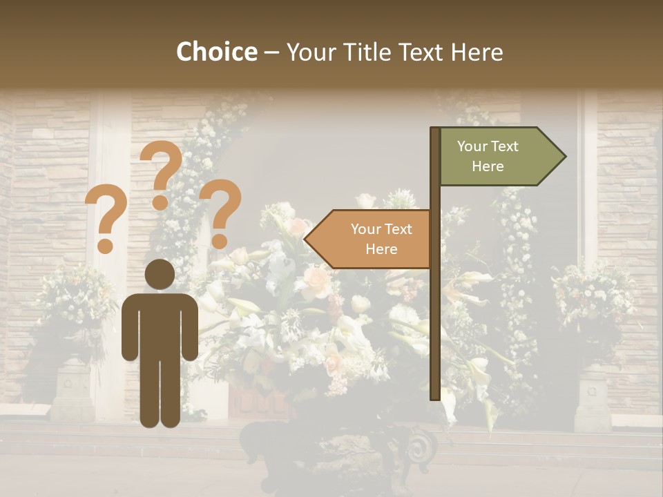 Wedding Flowers Infront Of A Church PowerPoint Template
