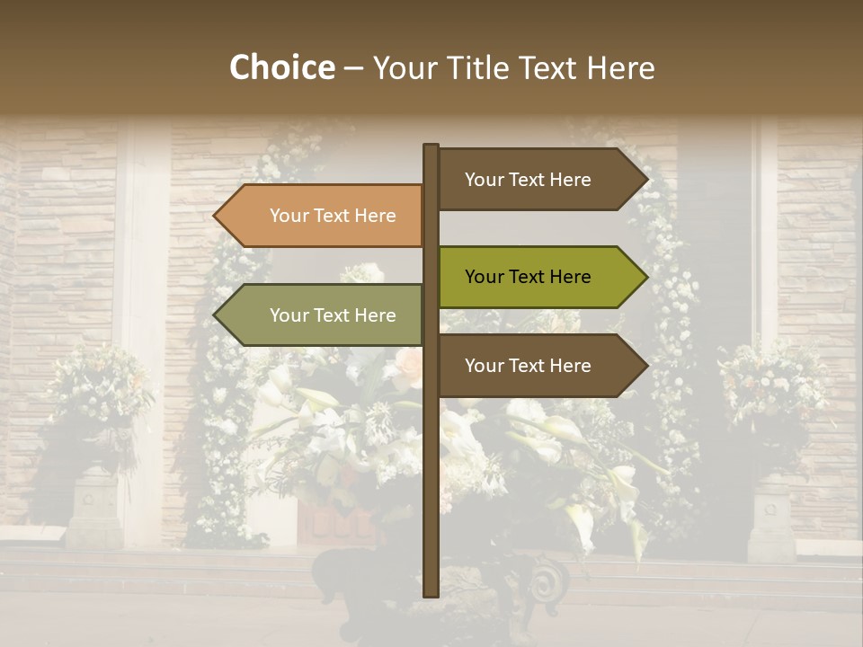 Wedding Flowers Infront Of A Church PowerPoint Template