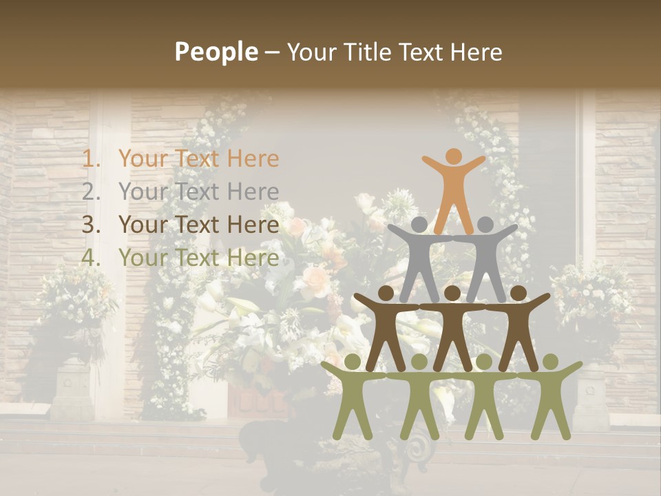Wedding Flowers Infront Of A Church PowerPoint Template