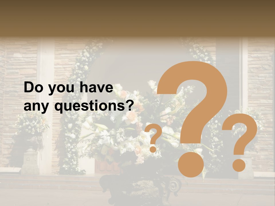 Wedding Flowers Infront Of A Church PowerPoint Template