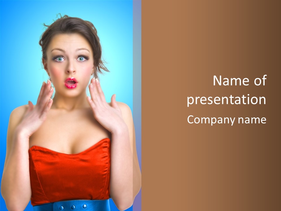 Frightened Girl PowerPoint Template