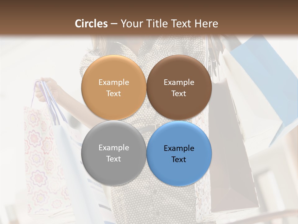 Woman Shopping In Mall Carrying Bags PowerPoint Template