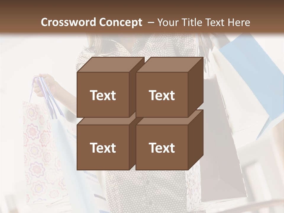 Woman Shopping In Mall Carrying Bags PowerPoint Template