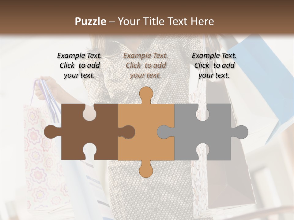 Woman Shopping In Mall Carrying Bags PowerPoint Template