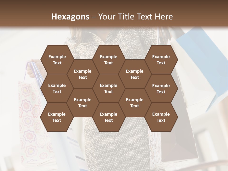 Woman Shopping In Mall Carrying Bags PowerPoint Template