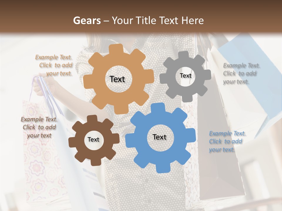 Woman Shopping In Mall Carrying Bags PowerPoint Template