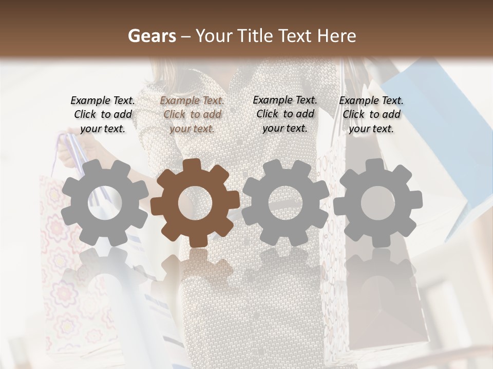 Woman Shopping In Mall Carrying Bags PowerPoint Template