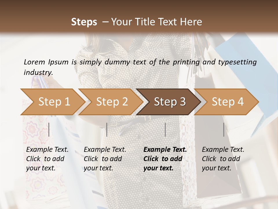 Woman Shopping In Mall Carrying Bags PowerPoint Template