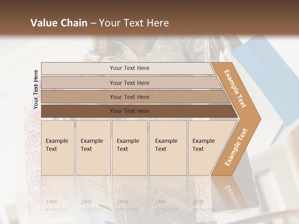 Woman Shopping In Mall Carrying Bags PowerPoint Template