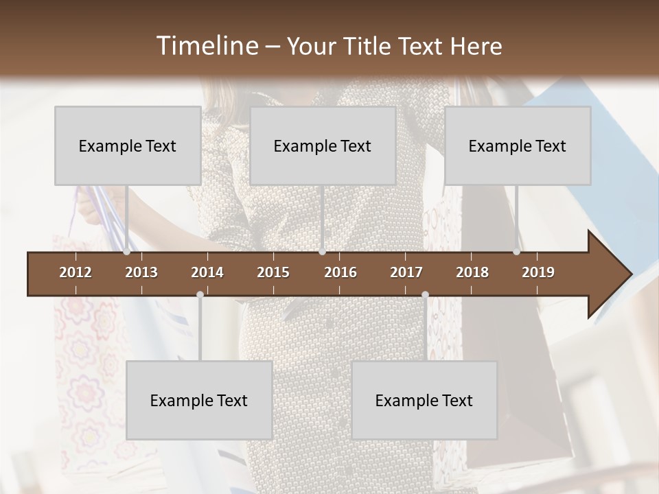 Woman Shopping In Mall Carrying Bags PowerPoint Template