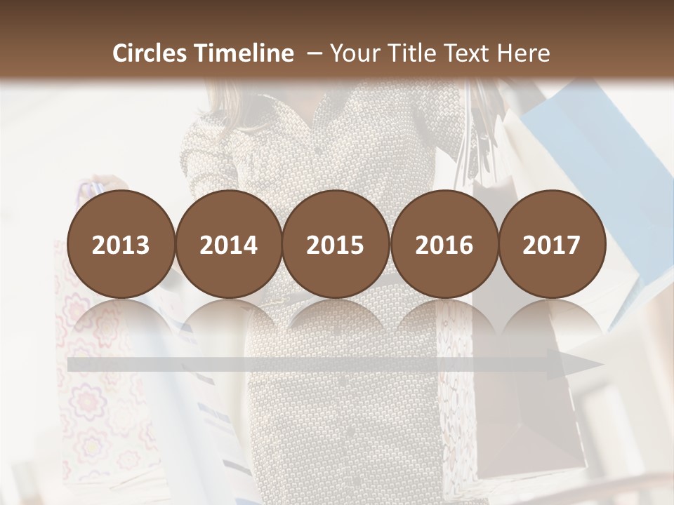 Woman Shopping In Mall Carrying Bags PowerPoint Template