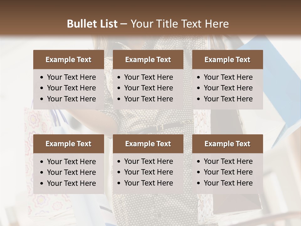 Woman Shopping In Mall Carrying Bags PowerPoint Template