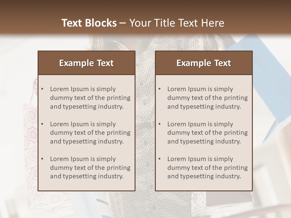 Woman Shopping In Mall Carrying Bags PowerPoint Template