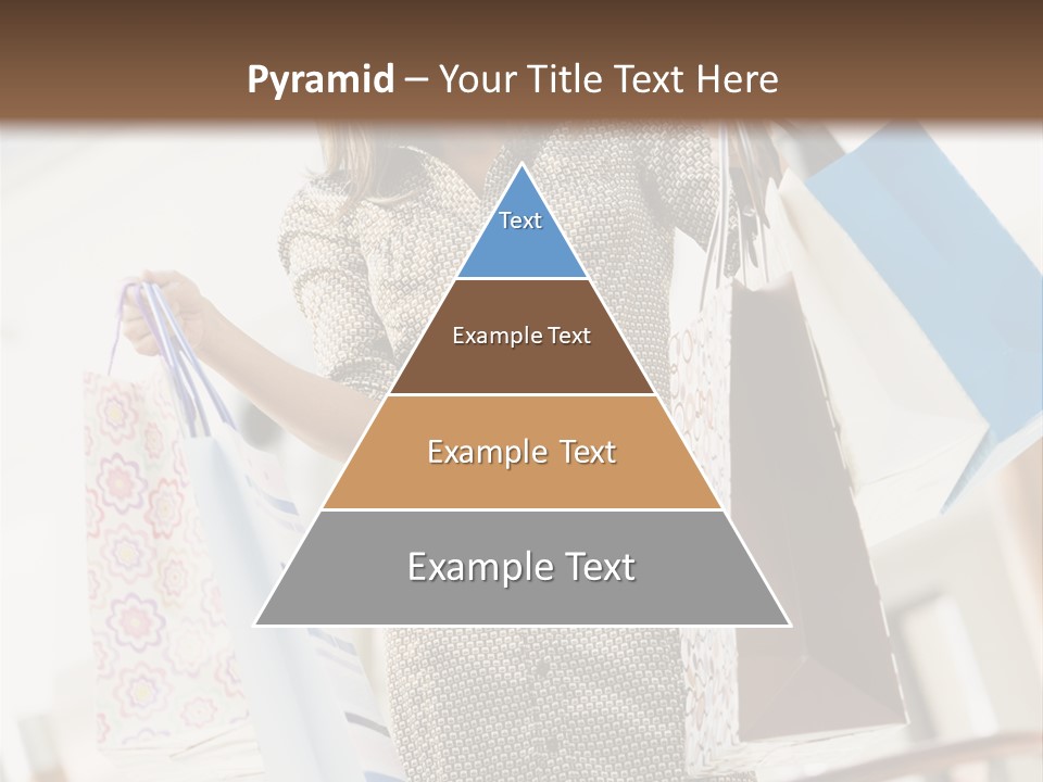 Woman Shopping In Mall Carrying Bags PowerPoint Template