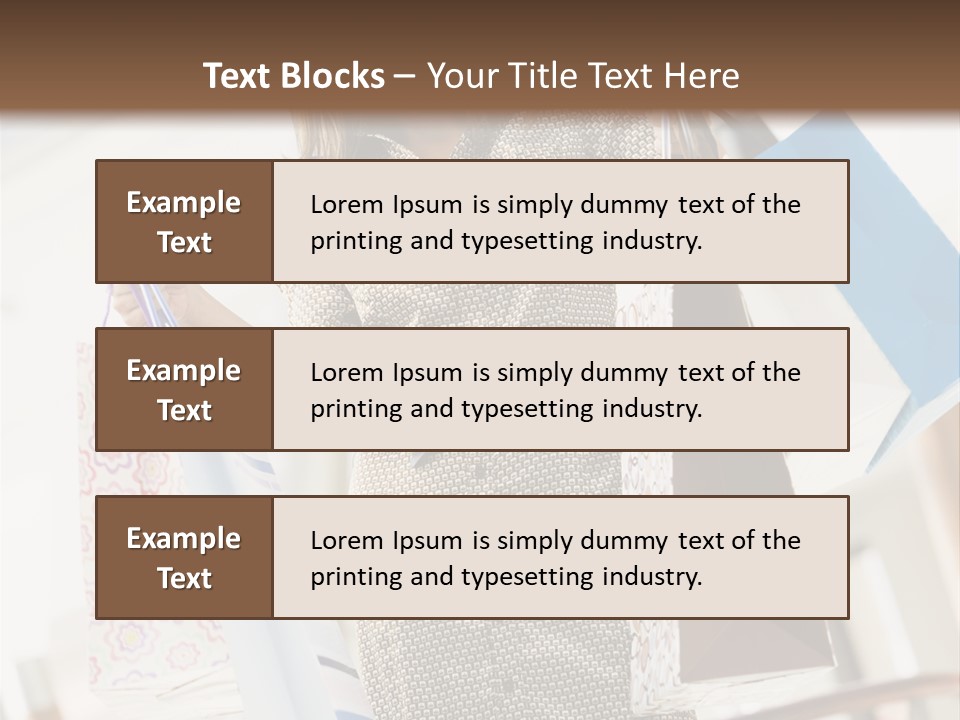 Woman Shopping In Mall Carrying Bags PowerPoint Template