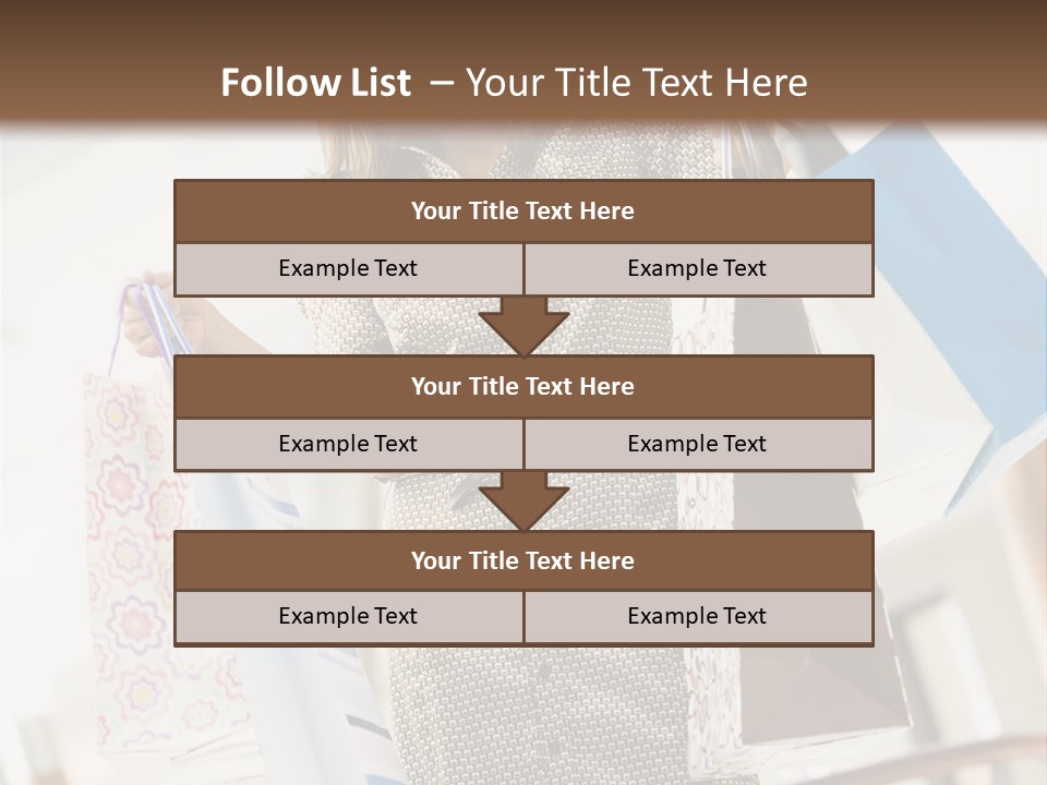 Woman Shopping In Mall Carrying Bags PowerPoint Template