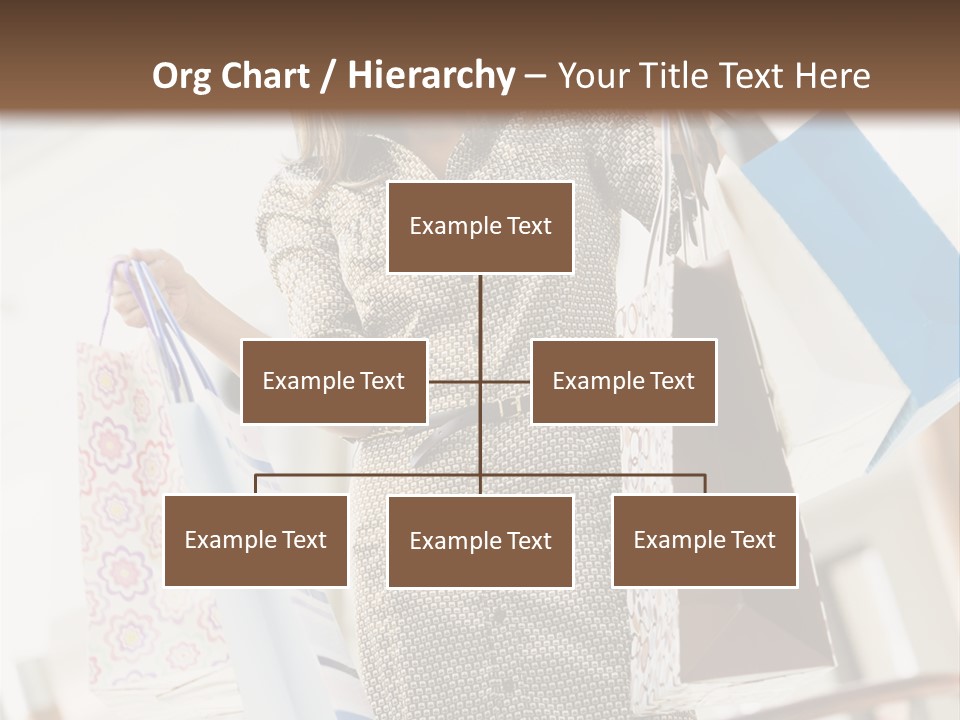 Woman Shopping In Mall Carrying Bags PowerPoint Template