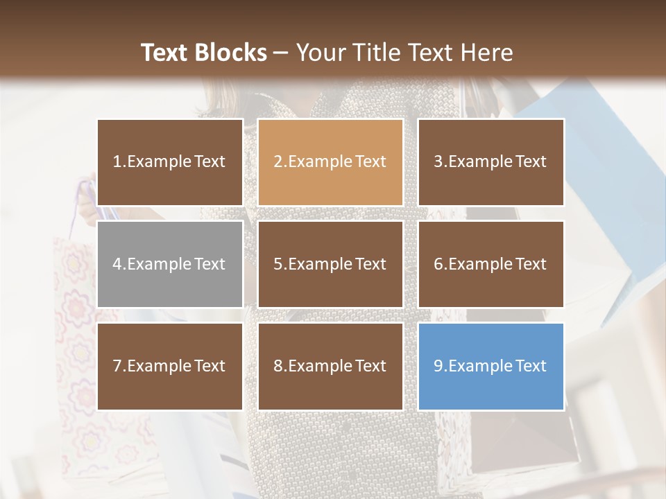 Woman Shopping In Mall Carrying Bags PowerPoint Template