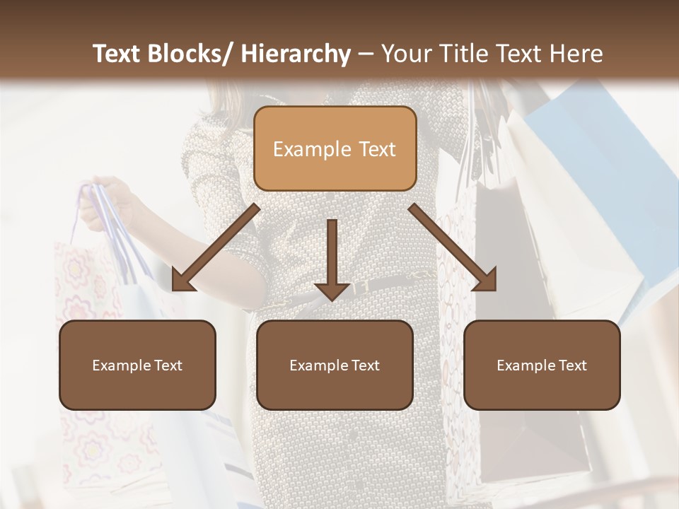 Woman Shopping In Mall Carrying Bags PowerPoint Template