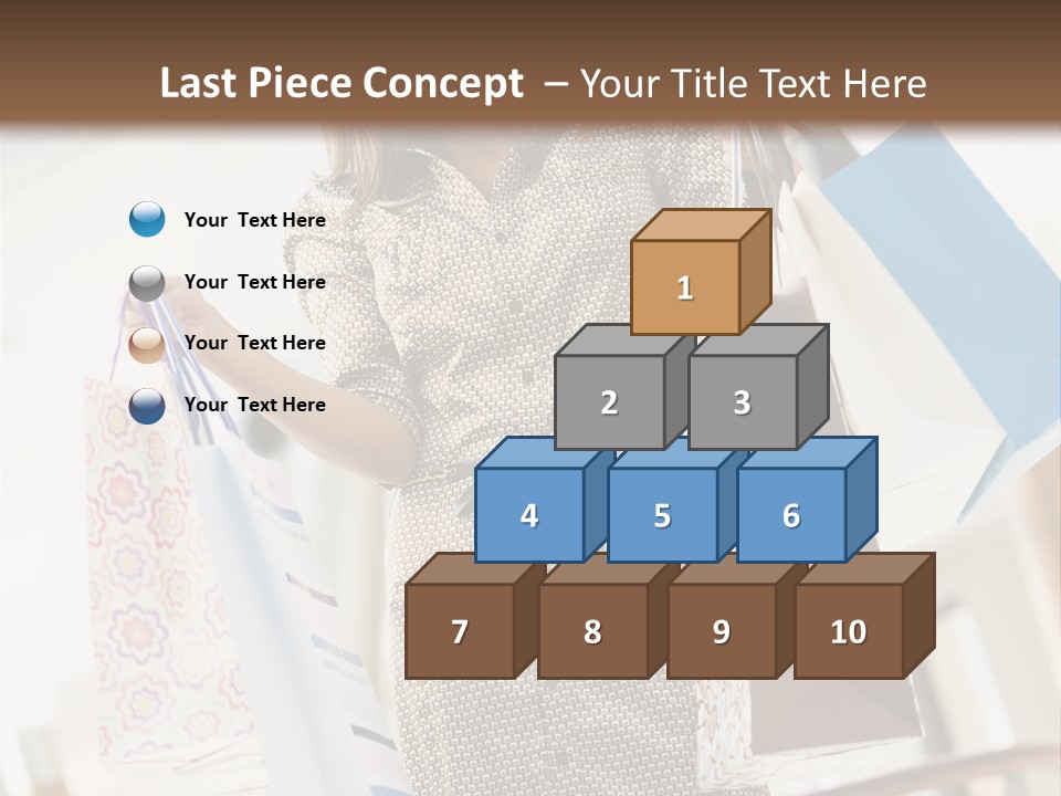 Woman Shopping In Mall Carrying Bags PowerPoint Template