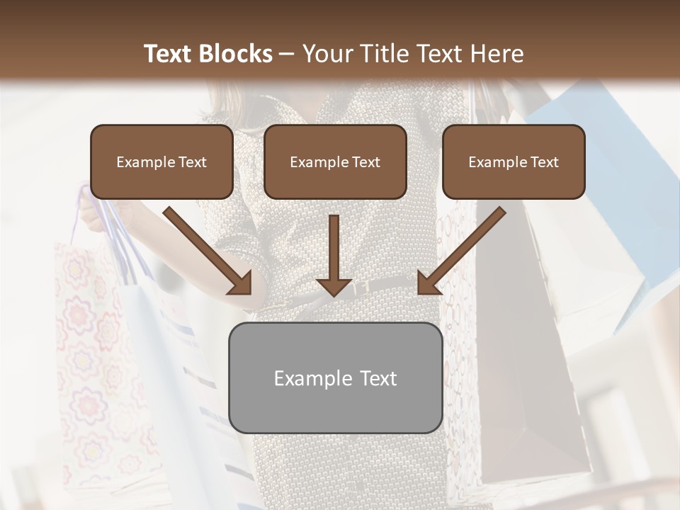 Woman Shopping In Mall Carrying Bags PowerPoint Template